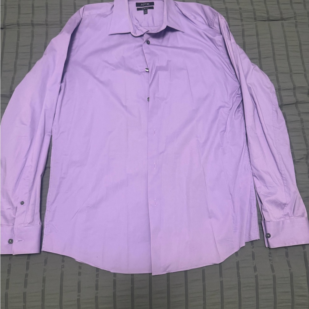 Apt. 9 Men’s Slim Fit Dress Shirt - Lavender - Size 17 1/2 (36/37)